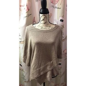 Tan Poncho Style Sweater
